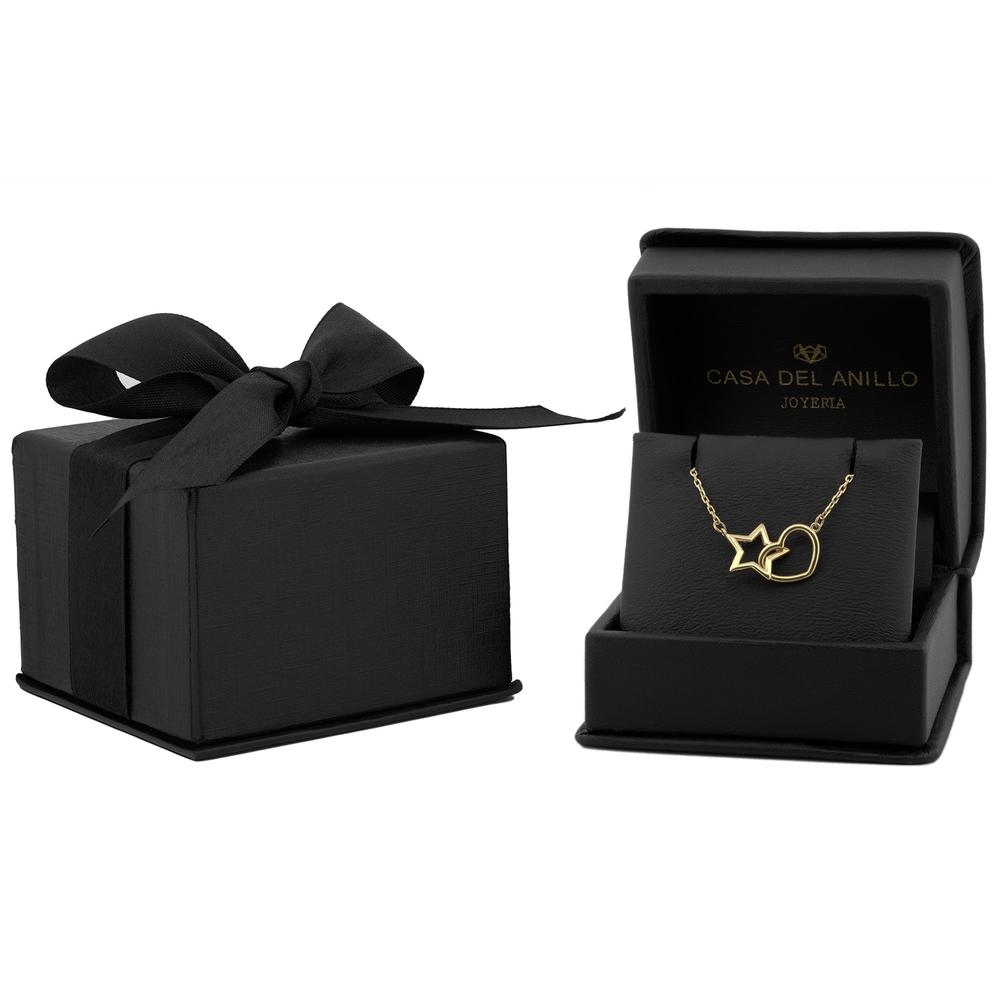 Foto 4 pulgar | Pulsera Para Dama Estrella Y Corazón Enlazados Oro Sólido 10k