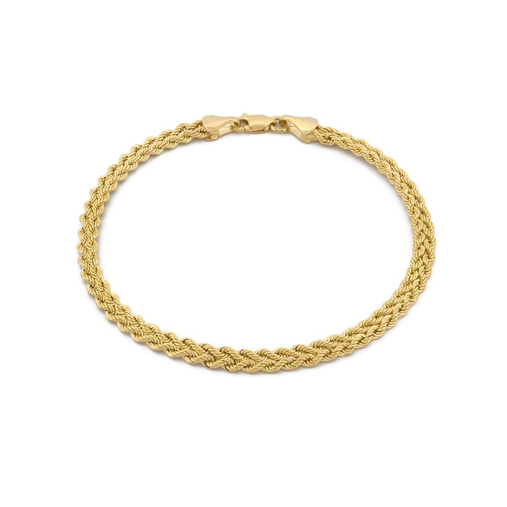 Pulso Trenzado Oro Sólido 14k