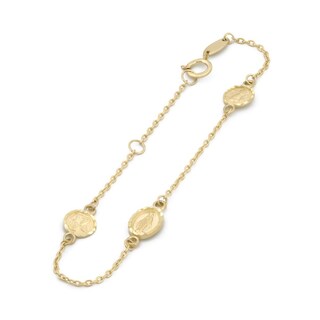 Foto 2 | Pulsera Para Niña Virgen Y Querubines Oro Sólido 10k 15 Cm