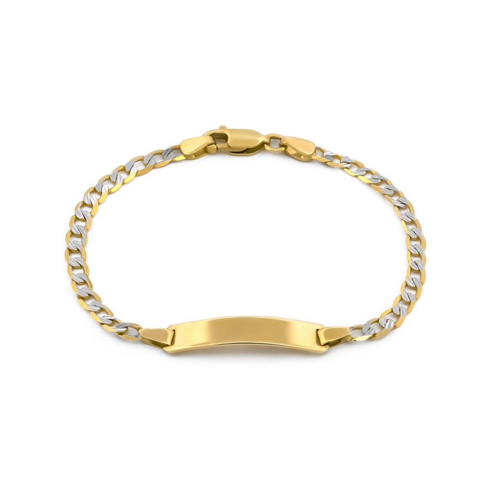 Foto 2 pulgar | Esclava Barbada Diamantada 14 Cm Oro Sólido 14k