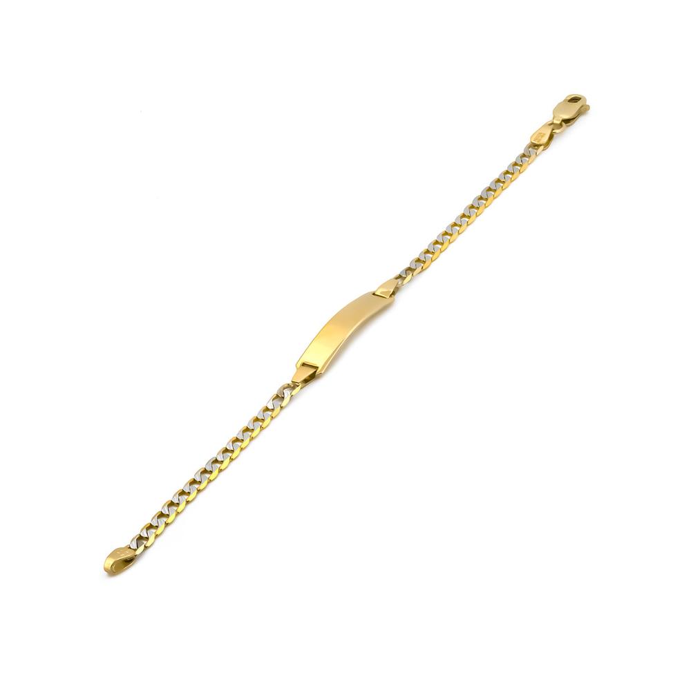 Foto 3 pulgar | Esclava Barbada Diamantada 14 Cm Oro Sólido 14k