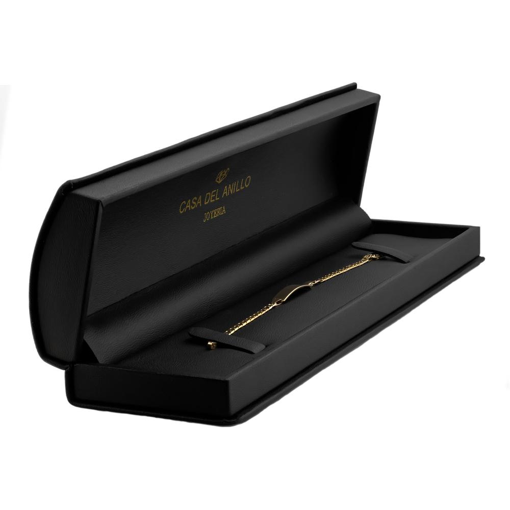 Foto 4 pulgar | Esclava Barbada Diamantada 14 Cm Oro Sólido 14k