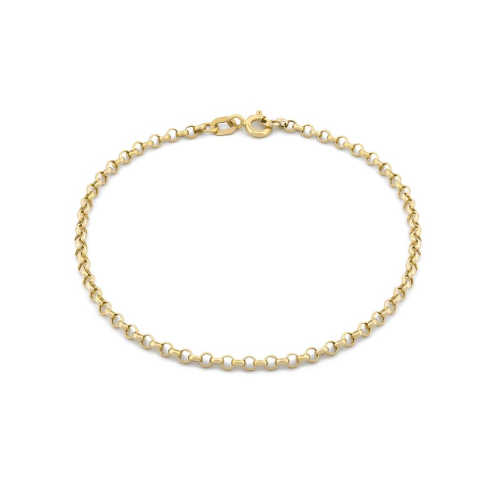 Pulsera Rolo 18 Cm 2 Mm Oro Solido 10k
