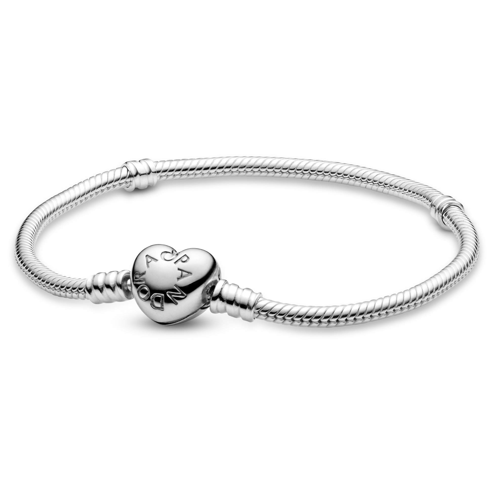 Foto 3 pulgar | Pulsera Pandora Moments Con Cierre De Corazón Y Cadena De Serpiente De Plata 925 - Venta Internacional.