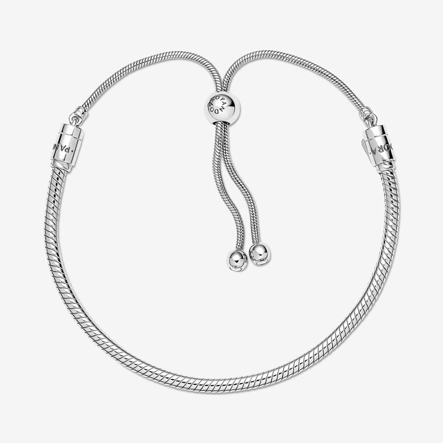 Foto 3 pulgar | Pulsera Pandora Moments Snake Chain Slider De Plata De Ley - Venta Internacional.