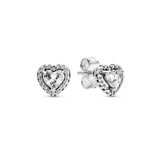 Foto 1 | Pendiente Pandora Elevated Heart 298427c01 De Plata De Ley - Venta Internacional.