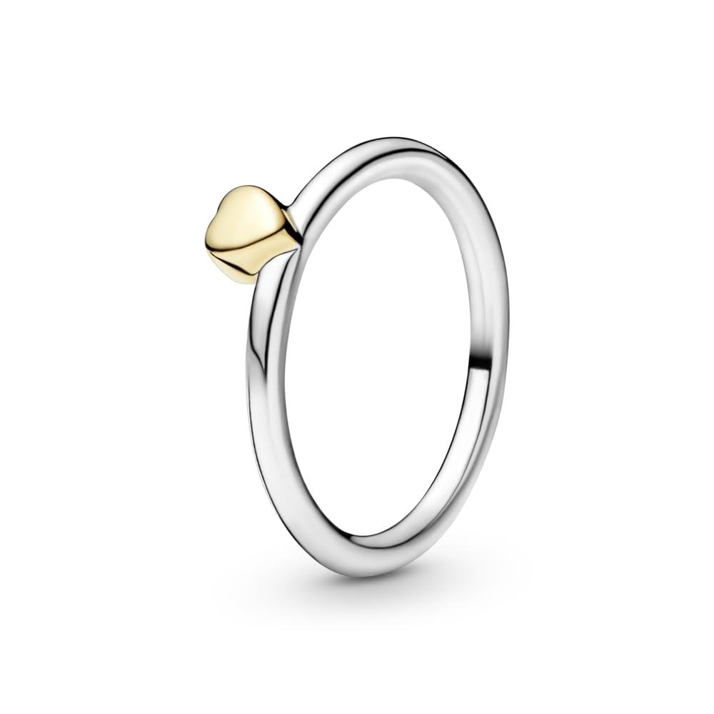 Foto 3 pulgar | Anillo Pandora Puzzle Heart En Plata De Ley Y Oro De 14 Quilates - Venta Internacional.