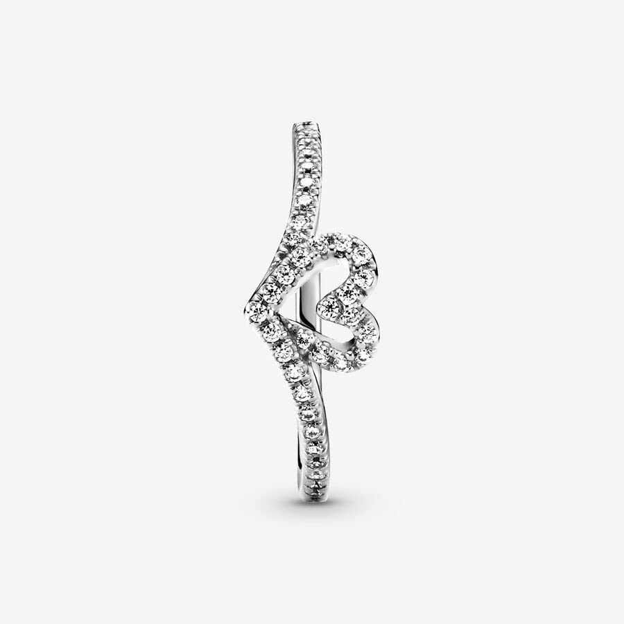 Foto 6 pulgar | Anillo Pandora Sparkling Wishbone Heart En Plata De Ley 8.5 - Venta Internacional.