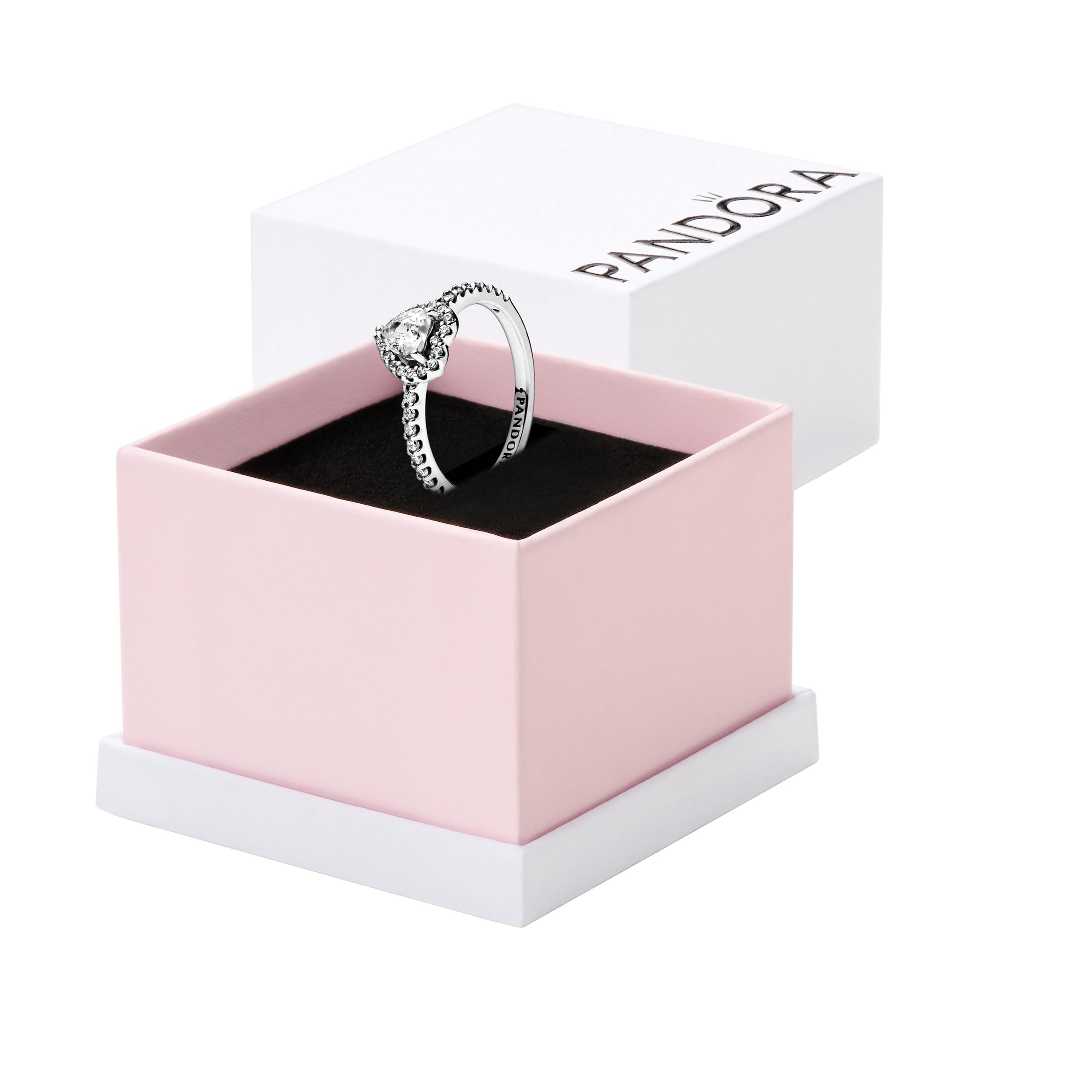 Foto 1 | Anillo Pandora Elevated Heart Promise, Plata Con Circonita Cúbica, Talla 7 - Venta Internacional.