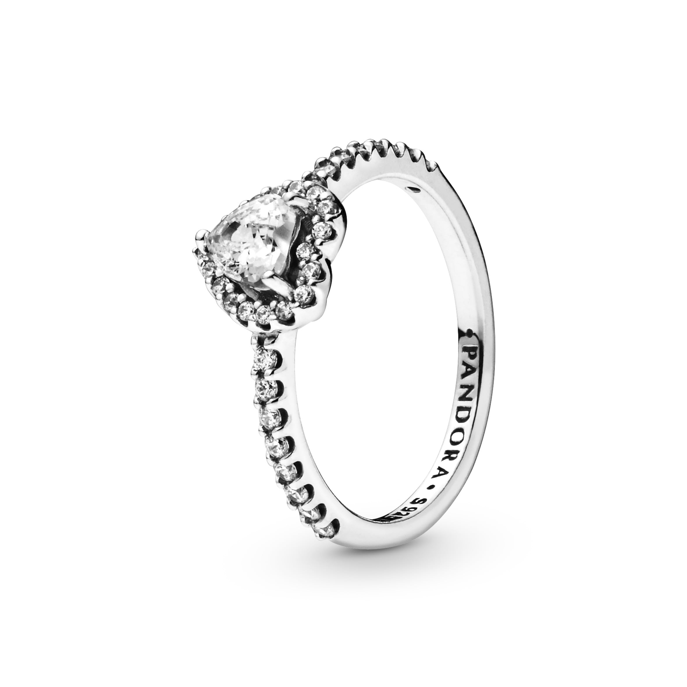 Foto 3 pulgar | Anillo Pandora Elevated Heart Promise, Plata Con Circonita Cúbica, Talla 7 - Venta Internacional.