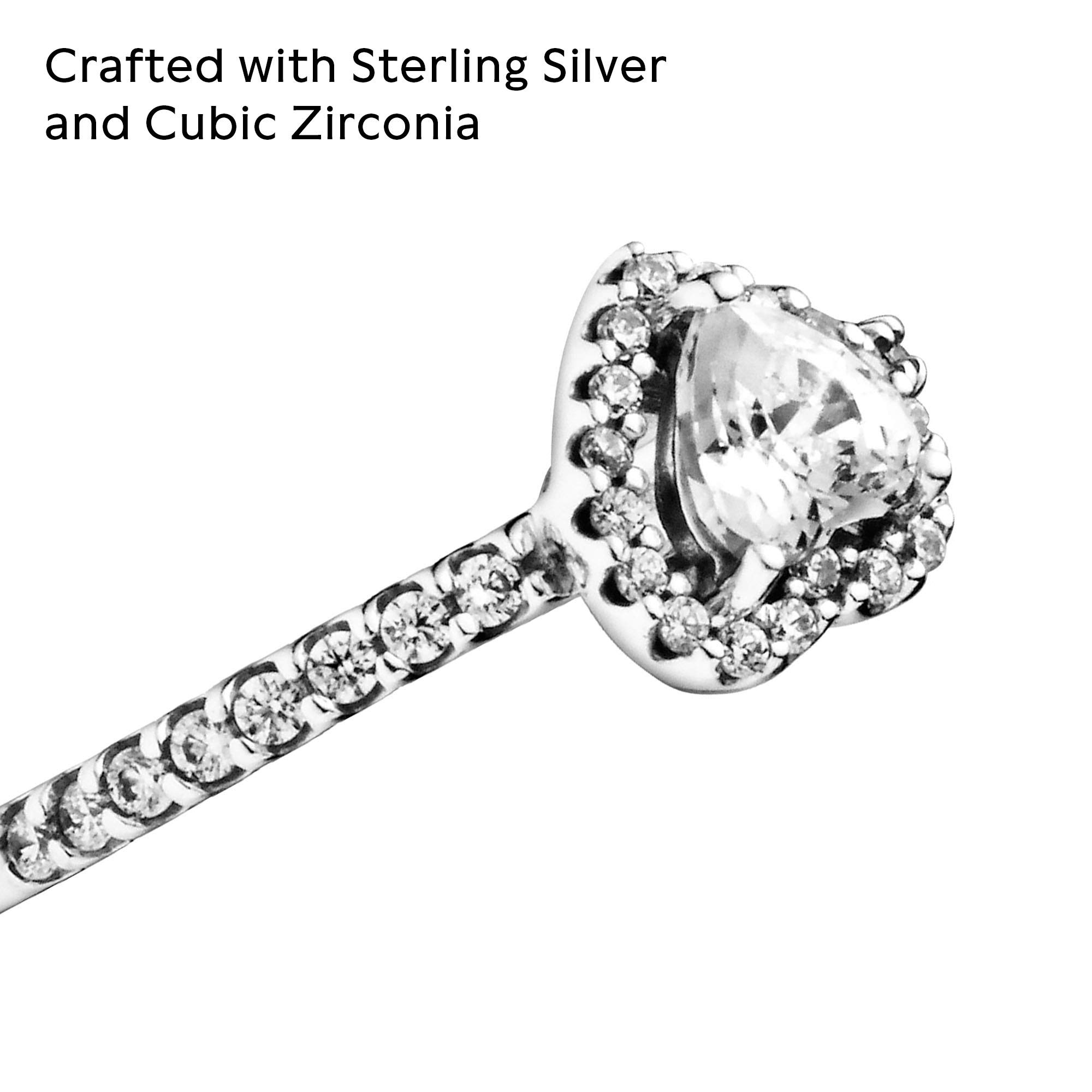 Foto 5 pulgar | Anillo Pandora Elevated Heart Promise, Plata Con Circonita Cúbica, Talla 7 - Venta Internacional.