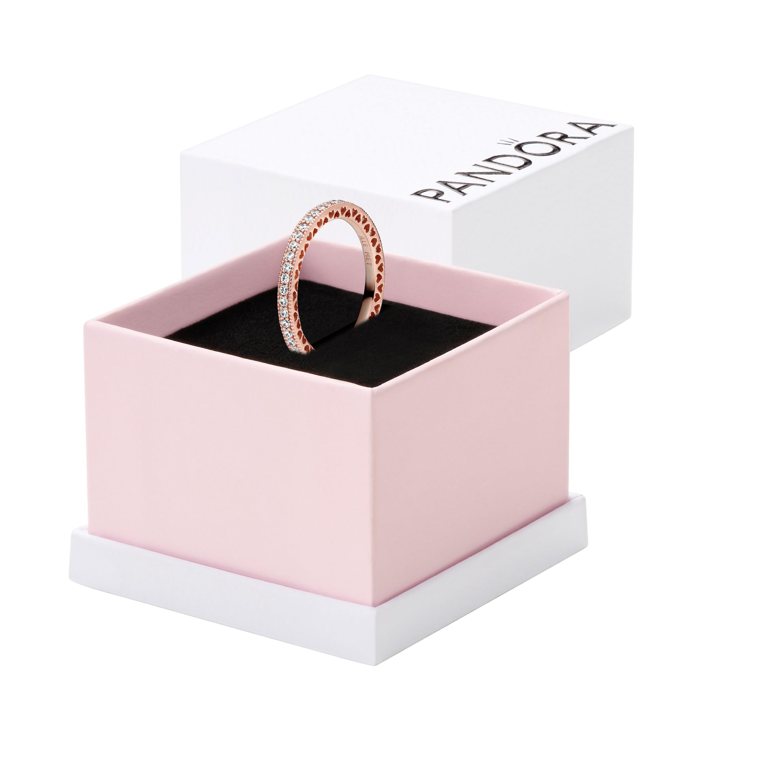 Foto 2 pulgar | Anillo Pandora Halo Sparkle & Hearts Chapado En Oro Rosa De 14 Quilates - Venta Internacional.
