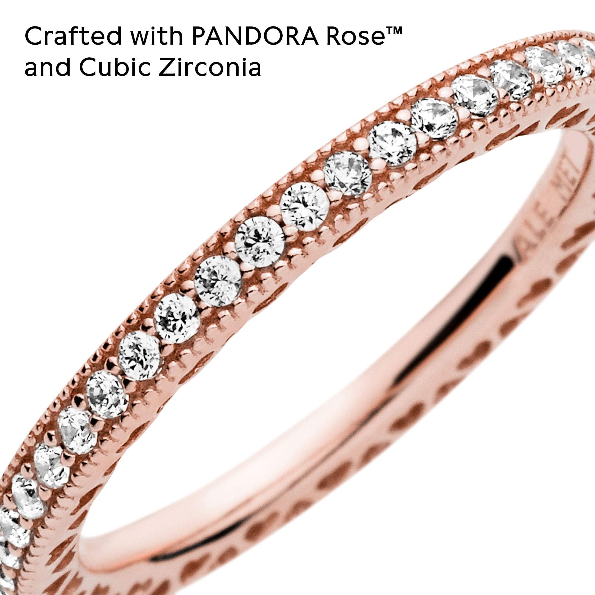 Foto 5 pulgar | Anillo Pandora Halo Sparkle & Hearts Chapado En Oro Rosa De 14 Quilates - Venta Internacional.