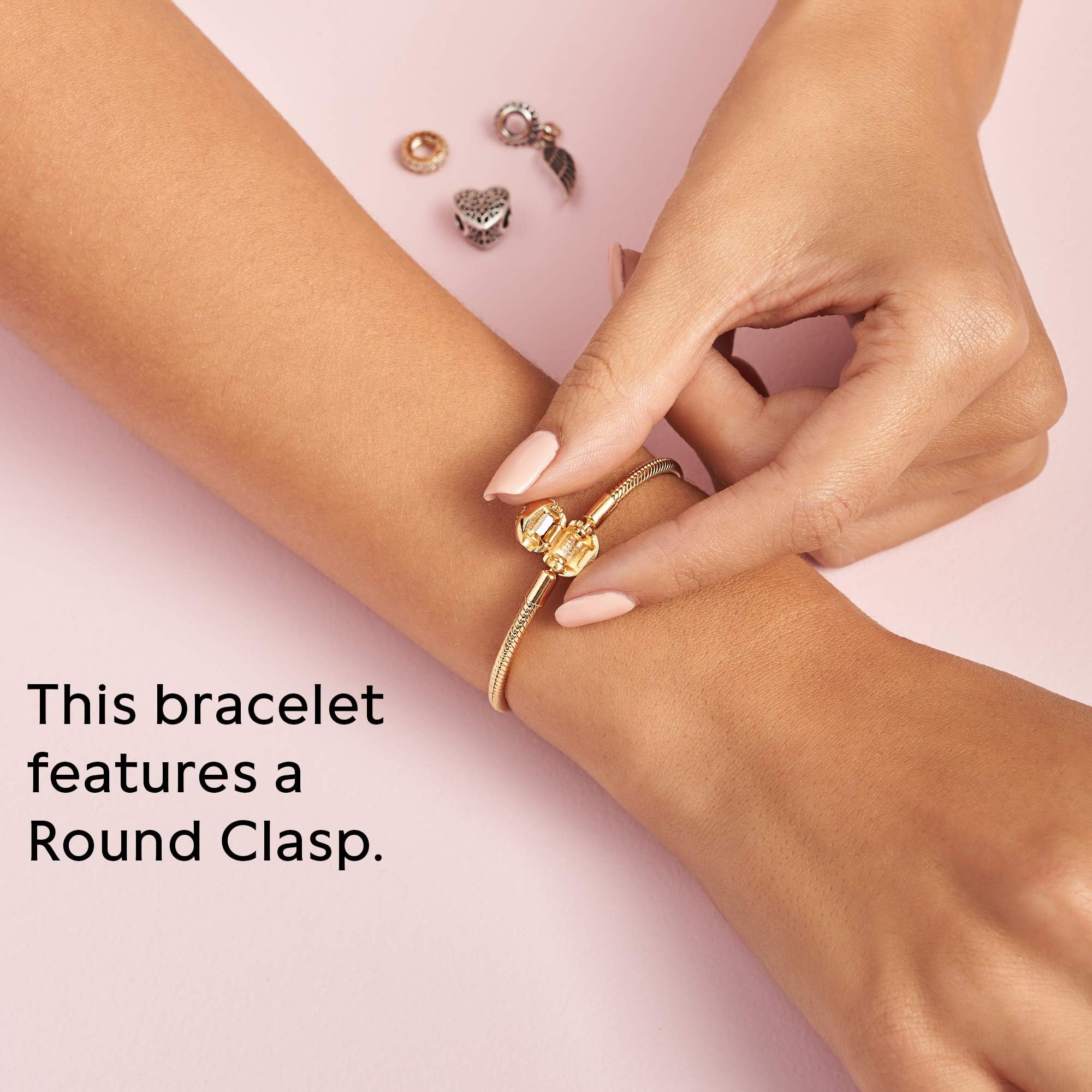 Foto 5 | Pulsera Pandora Moments Snake Chain Chapada En Oro De 18 Cm - Venta Internacional.