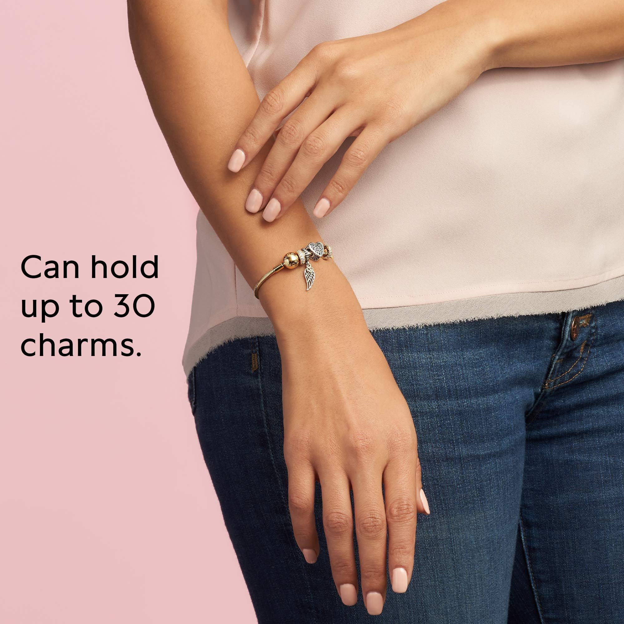 Foto 7 | Pulsera Pandora Moments Snake Chain Chapada En Oro De 18 Cm - Venta Internacional.