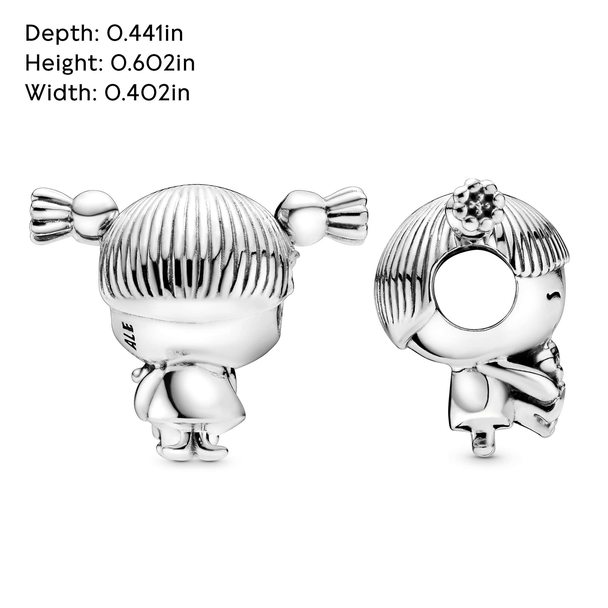 Foto 7 pulgar | Colgante Pandora Para Niña Pequeña Con Coletas, Plata De Ley - Venta Internacional.