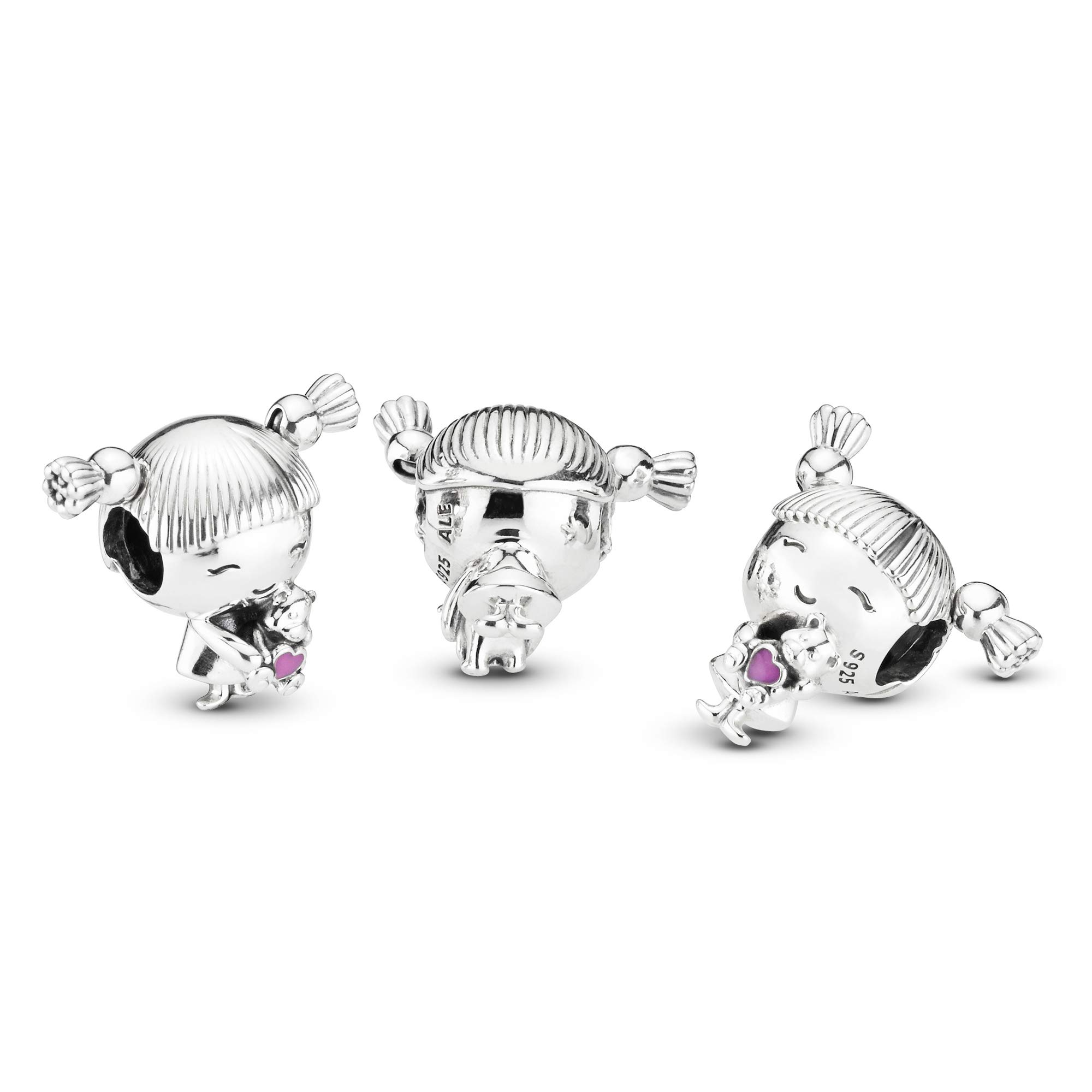 Foto 8 pulgar | Colgante Pandora Para Niña Pequeña Con Coletas, Plata De Ley - Venta Internacional.