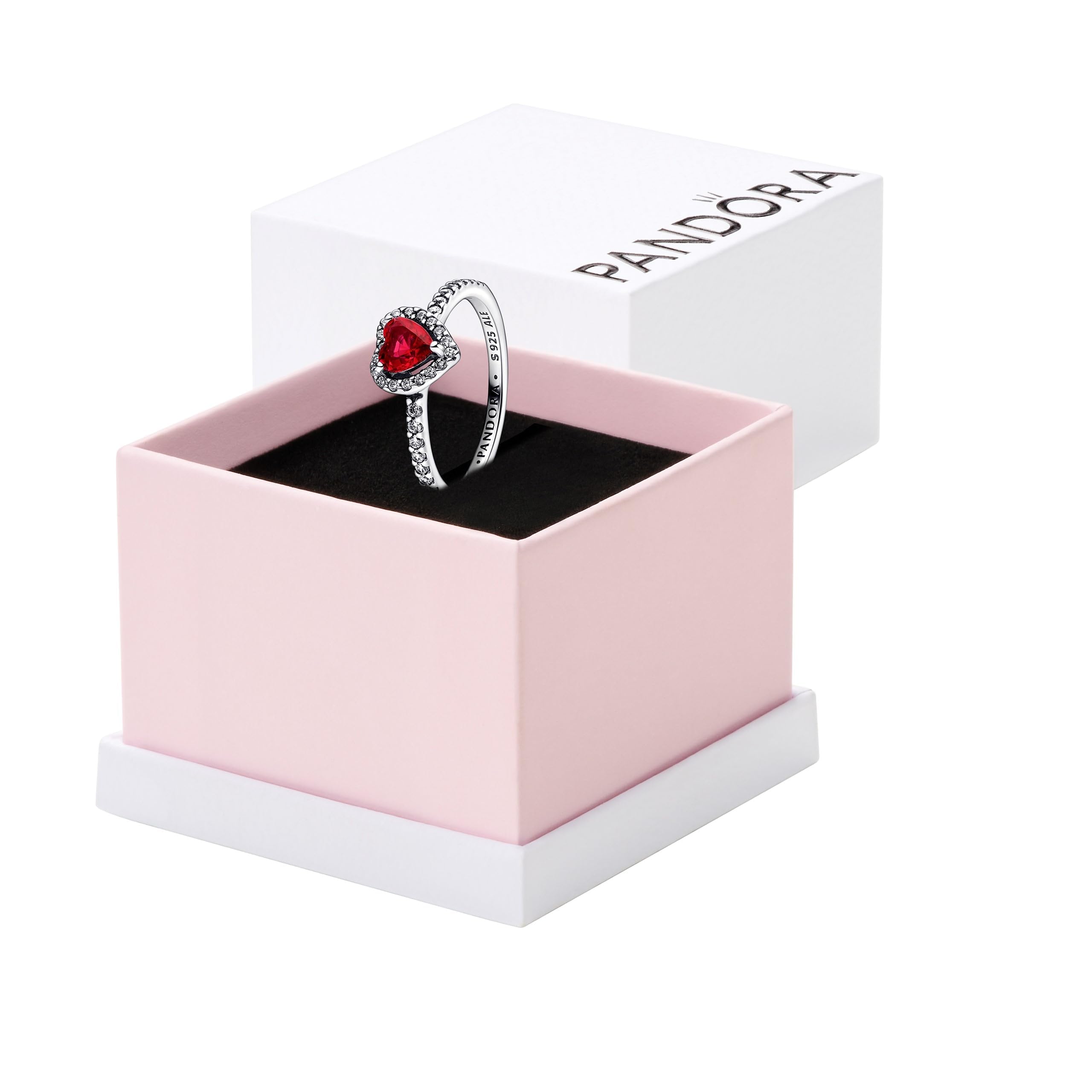Foto 2 pulgar | Anillo Pandora Elevated Red Heart De Plata De Ley Sz 8.5 Para Mujer - Venta Internacional.