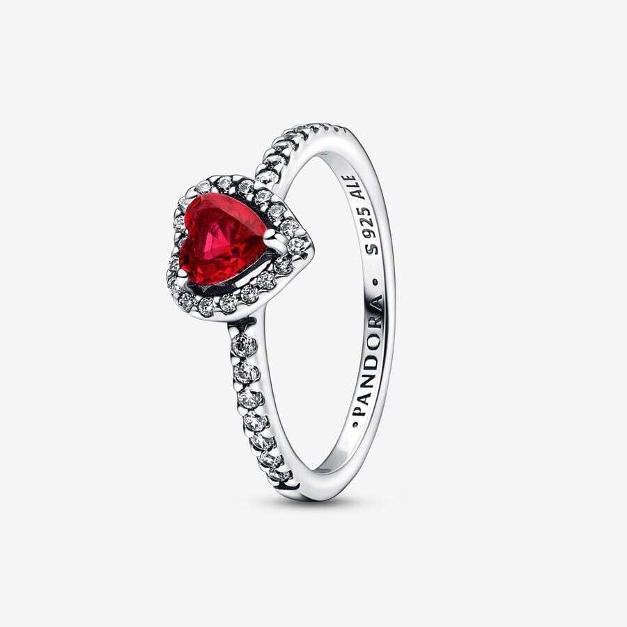 Foto 3 pulgar | Anillo Pandora Elevated Red Heart De Plata De Ley Sz 8.5 Para Mujer - Venta Internacional.