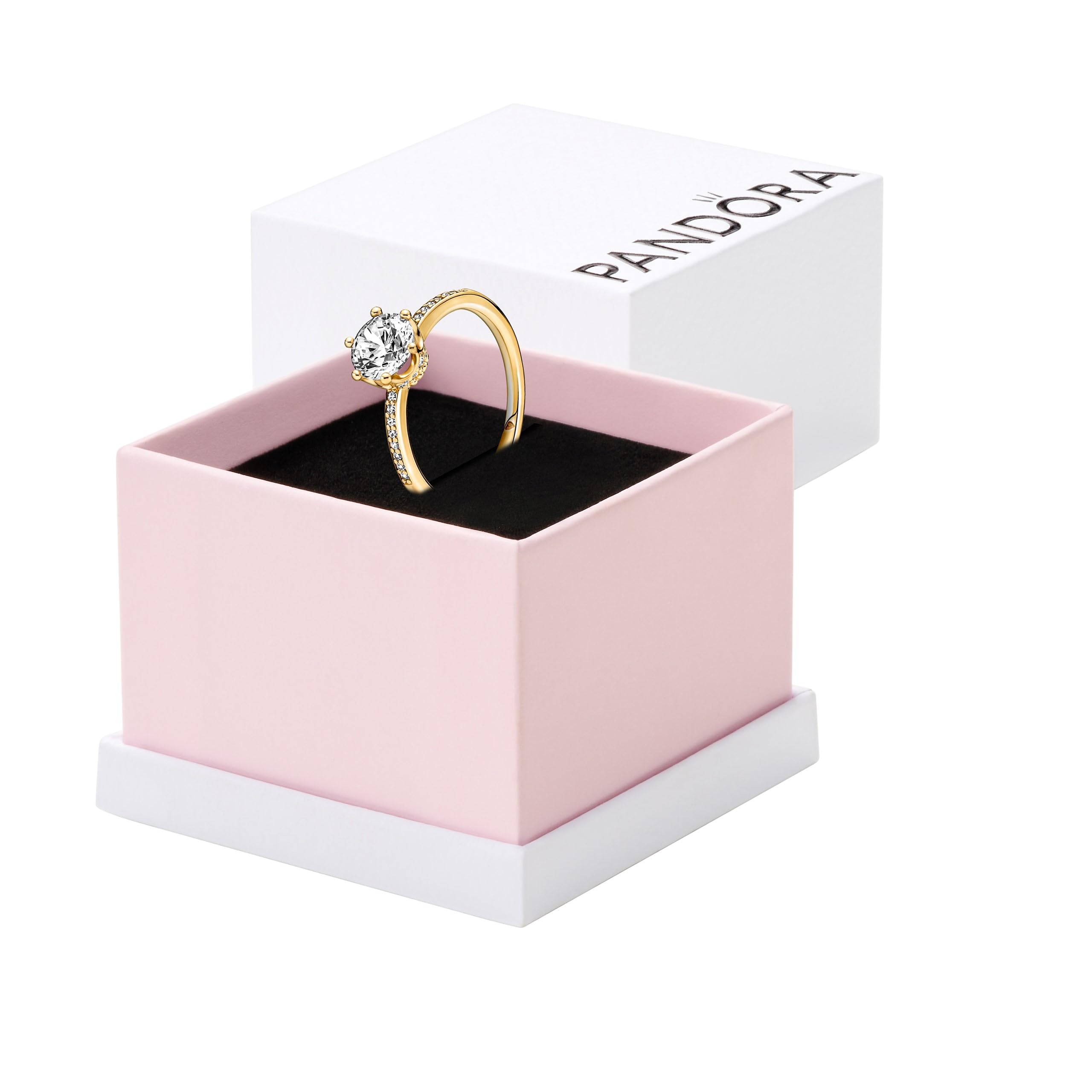 Foto 2 pulgar | Anillo Pandora Clear Sparkling Crown Solitaire Shine En Oro De 14 Quilates - Venta Internacional.