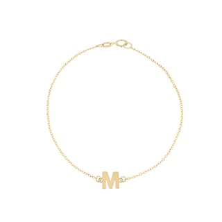 Foto 1 | Pulsera Zekie 7015 Oro 14k Amarillo Letra M 18 Cms