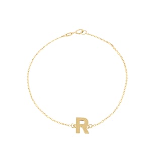 Foto 1 | Pulsera Zekie 7014 Oro 14k Amarillo Letra R 18 Cms
