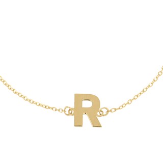 Foto 2 | Pulsera Zekie 7014 Oro 14k Amarillo Letra R 18 Cms