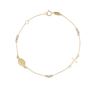 Foto 1 | Pulsera Zekie 7028 Oro 14k 3 Colores 18 Cms
