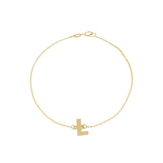 Foto 1 | Pulsera Zekie 7017 Oro 14k Amarillo Letra L 18 Cms