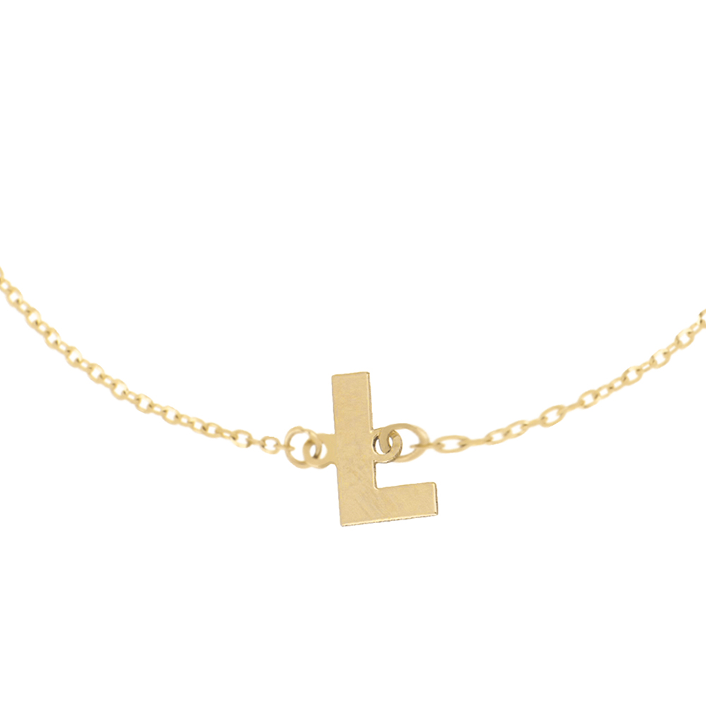Foto 2 | Pulsera Zekie 7017 Oro 14k Amarillo Letra L 18 Cms