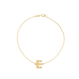 Foto 1 | Pulsera Zekie 7016 Oro 14k Amarillo Letra E 18 Cms