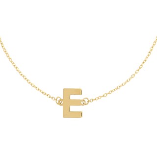 Foto 2 | Pulsera Zekie 7016 Oro 14k Amarillo Letra E 18 Cms