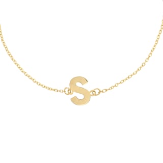 Foto 2 | Pulsera Zekie 7018 Oro 14k Amarillo Letra S 18 Cms