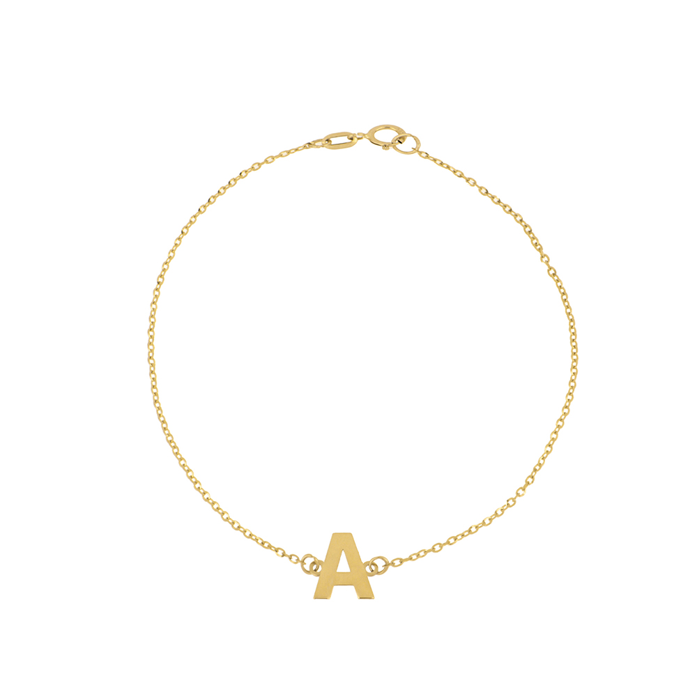 Foto 2 pulgar | Pulsera Zekie 7013 Oro 14k Amarillo Letra A 18 Cms