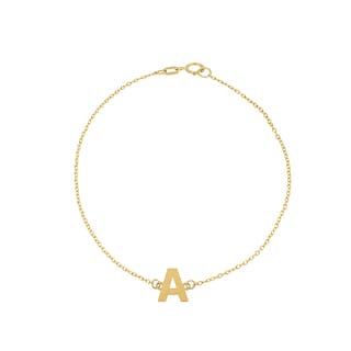 Foto 1 | Pulsera Zekie 7013 Oro 14k Amarillo Letra A 18 Cms