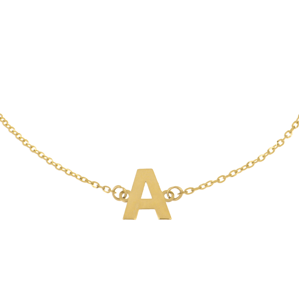 Foto 2 | Pulsera Zekie 7013 Oro 14k Amarillo Letra A 18 Cms