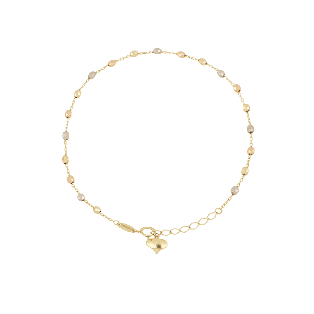 Foto 2 pulgar | Pulsera Zekie 7032 Oro 14k  3 Colores 18 Cms Con Bolitas