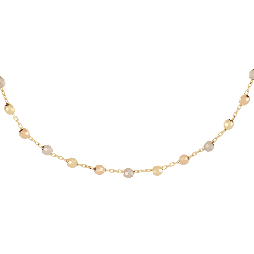 Foto 2 | Pulsera Zekie 7032 Oro 14k  3 Colores 18 Cms Con Bolitas