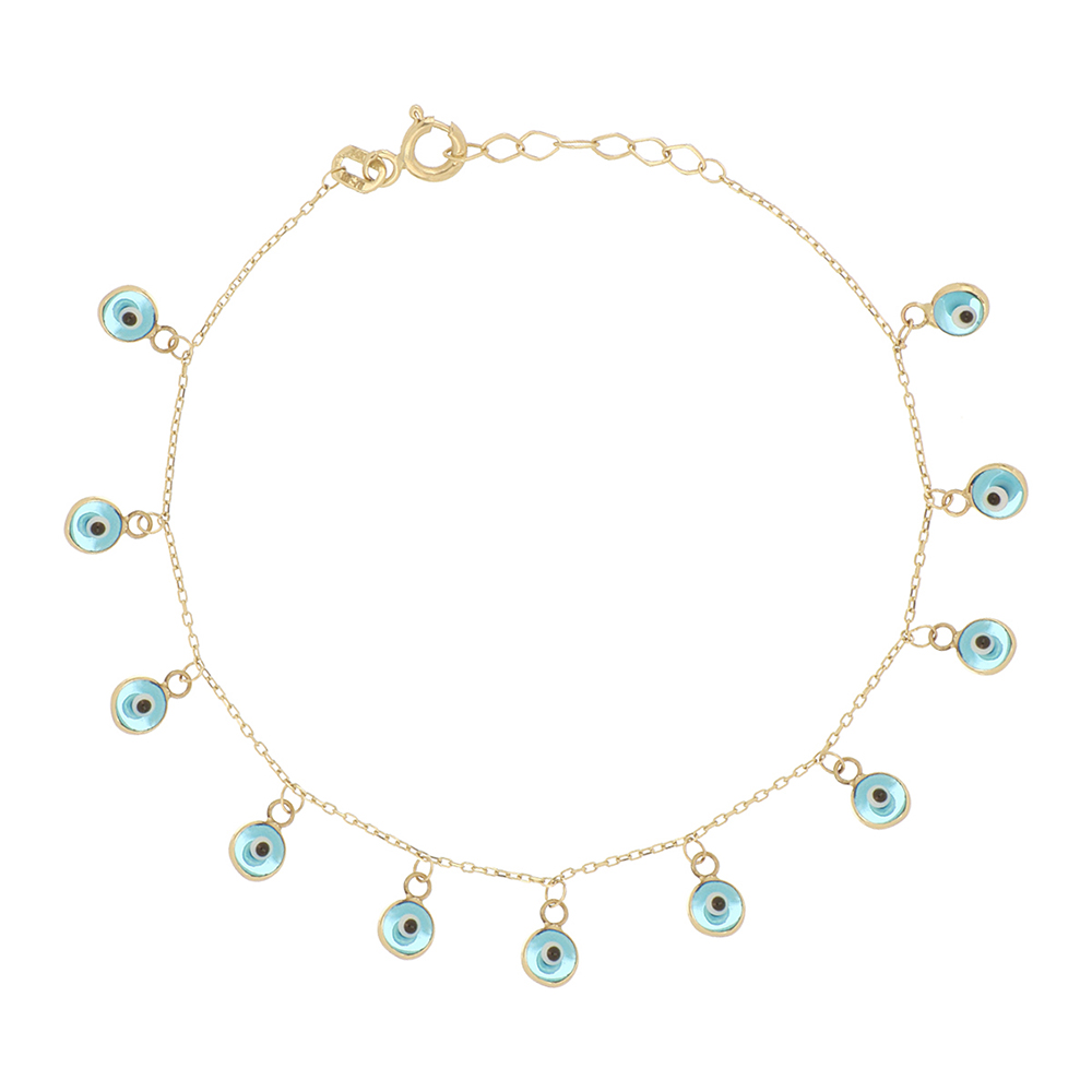 Foto 1 | Pulsera Zekie 7076 Oro 14k Amarillo 18 Cms Ojos