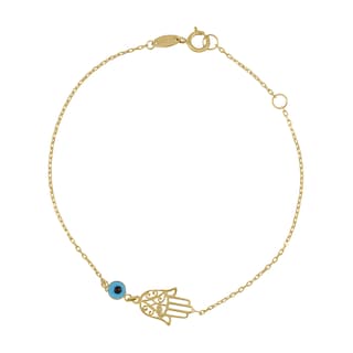 Foto 1 | Pulsera Zekie 7063 Oro 14k Amarillo 18 Cms Mano De Fátima