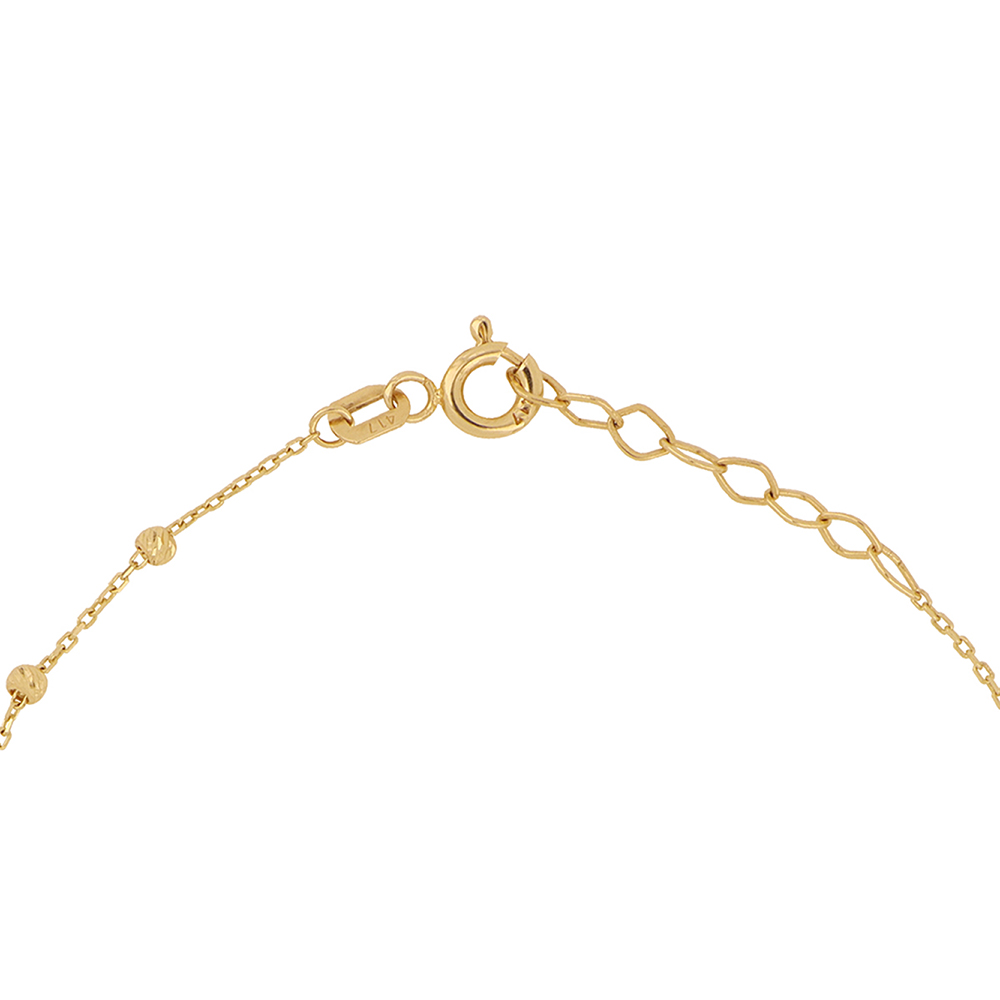 Foto 4 pulgar | Pulsera Zekie 7081 Oro 10k Amarillo 18 Cms Ojo Turco Y Bolitas