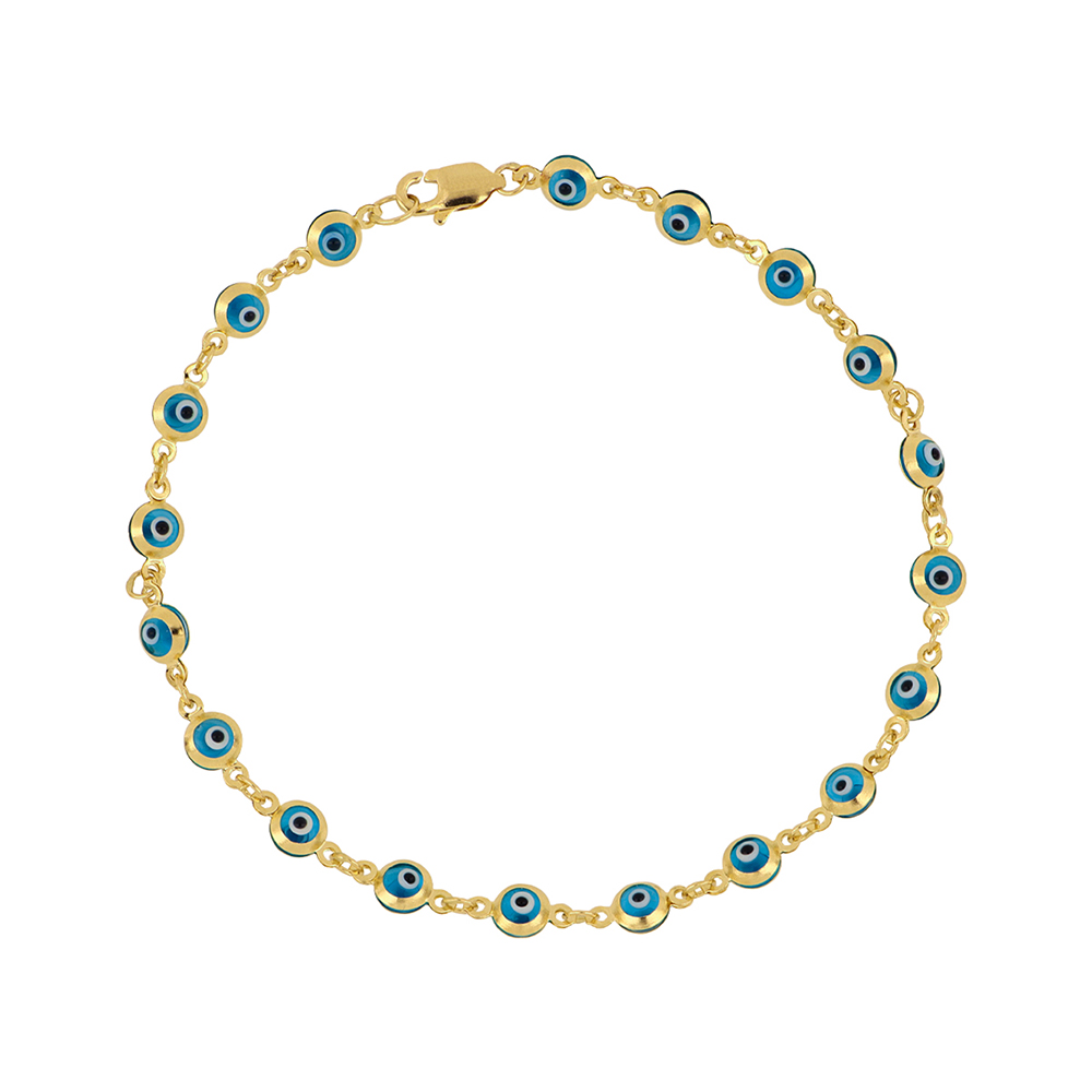 Foto 1 | Pulsera Zekie 7060 Oro 14k Amarillo 18 Cms Ojo Turco