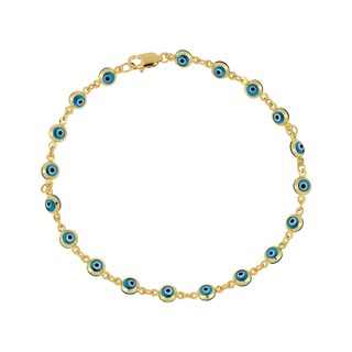 Foto 1 | Pulsera Zekie 7060 Oro 14k Amarillo 18 Cms Ojo Turco