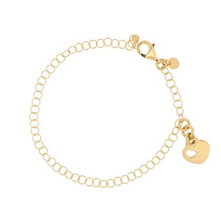 Foto 1 | Pulsera Zekie 7074 Oro 14k Amarillo 18 Cms Corazon