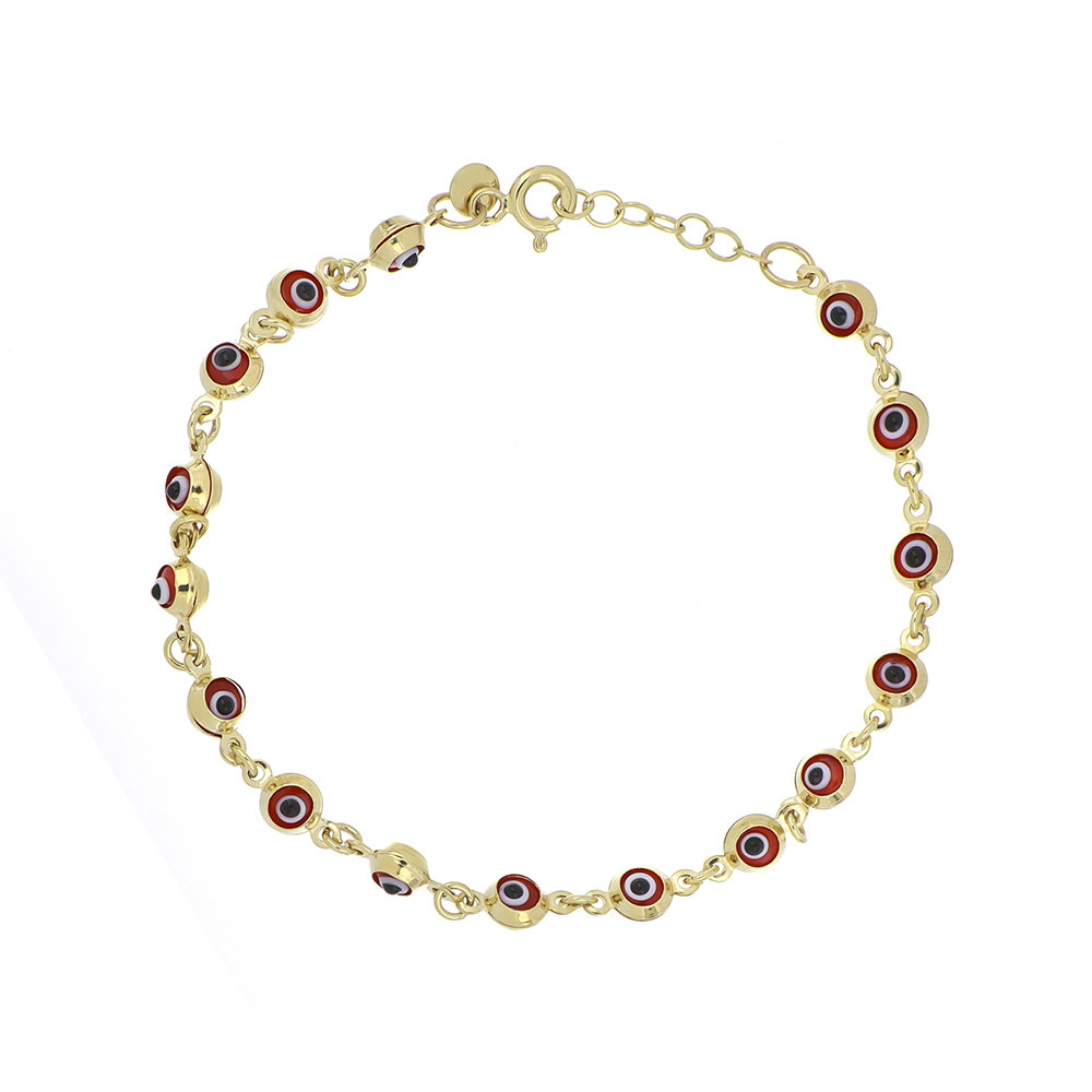 Foto 1 | Pulsera Zekie 7132 Oro 10k Amarillo 18 Cms Ojos Rojos