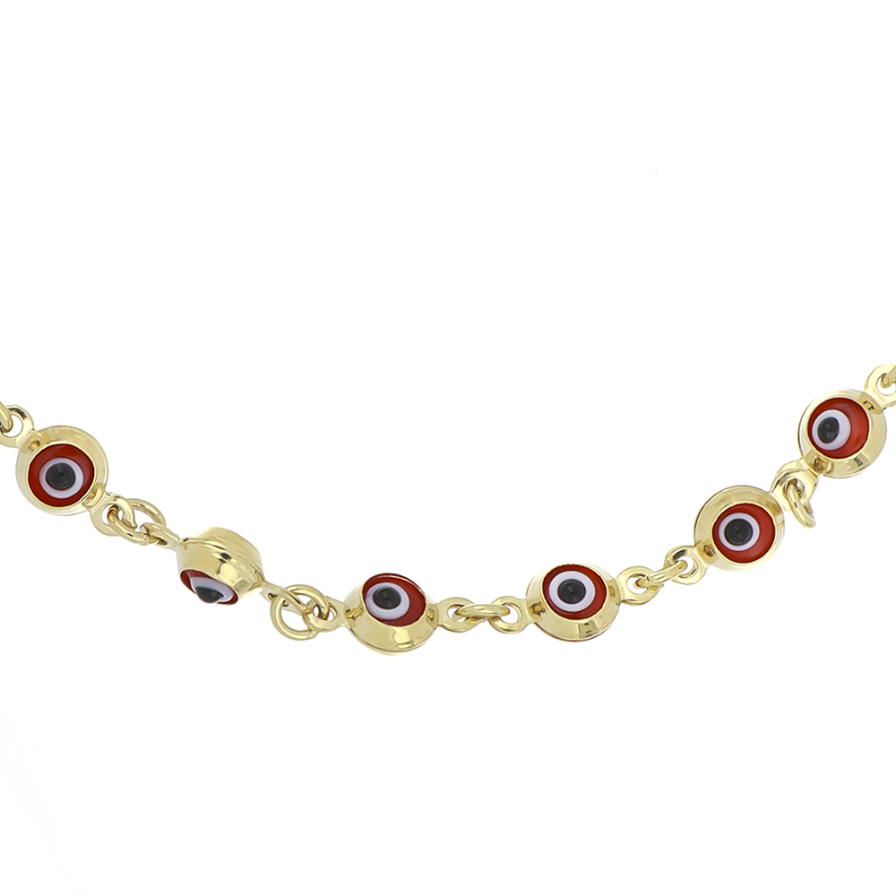 Foto 2 | Pulsera Zekie 7132 Oro 10k Amarillo 18 Cms Ojos Rojos