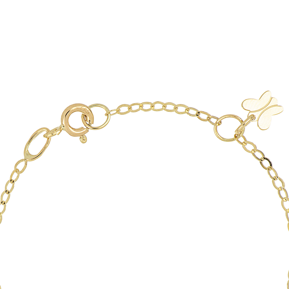 Foto 4 pulgar | Esclava Zekie 7167 Oro 14k Amarillo Con Mariposas