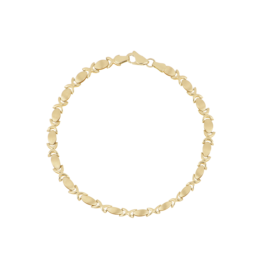 Foto 2 | Pulsera Zekie 7118 Oro 14k Amarillo 20 Cms Besos Y Abrazos
