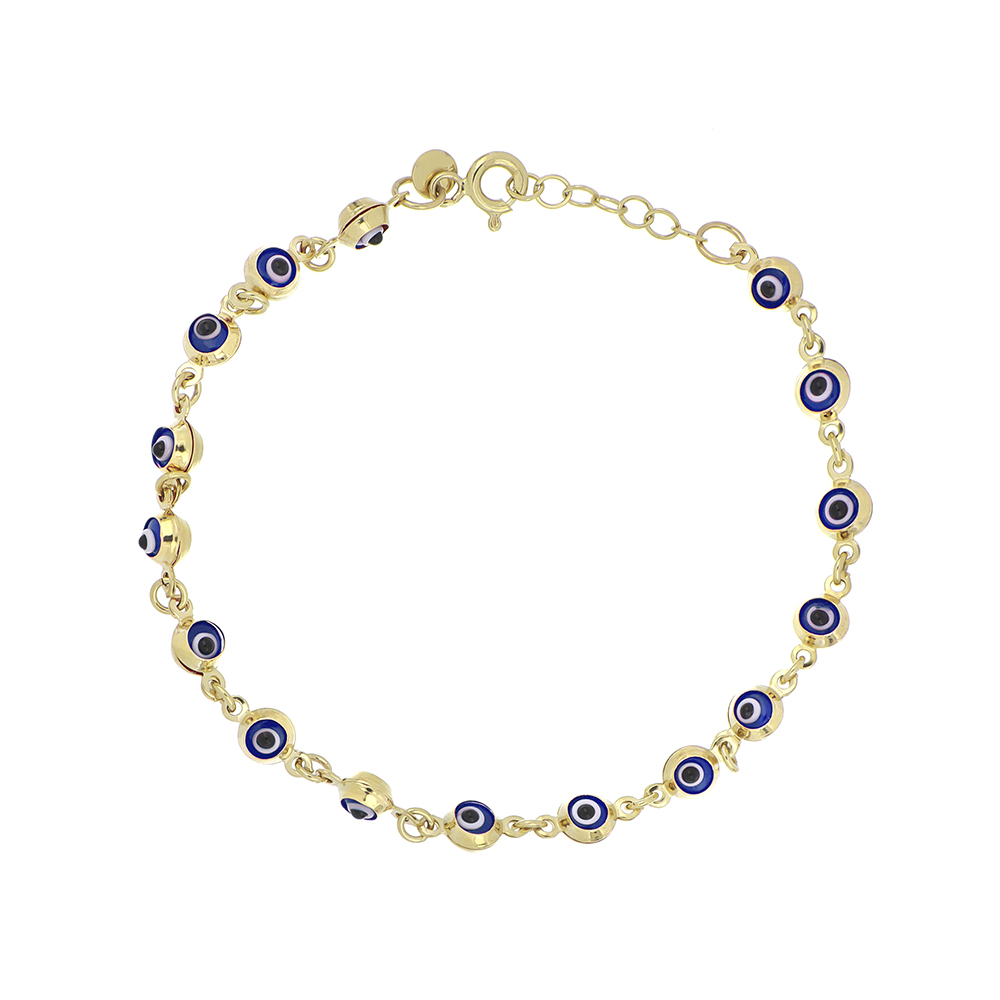 Foto 1 | Pulsera Zekie 7133 Oro 10k Amarillo 18 Cms Ojos Azules
