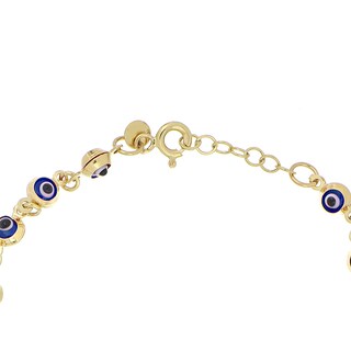 Foto 3 | Pulsera Zekie 7133 Oro 10k Amarillo 18 Cms Ojos Azules